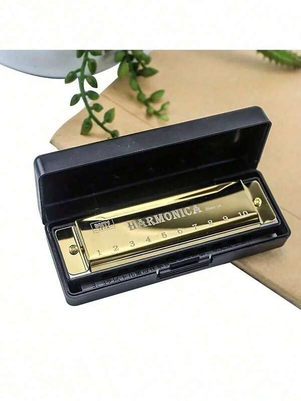 1pc Metal Diatonic 10-Hole Professional Blues Harmonica, Suitable Beginners Instruments, Guitar Pick, Round Harmonica, Harmonica, Instrument, Clarinet, Harmonica, Instrument, Clarinet, Music Instrument, Instrument, Professional Guitar, Harmonica, Music, Instrument, Metal Harmonica, Acoustic Guitar,Ggongi,Music,Harmonica,Harmonica,Music,Instrument