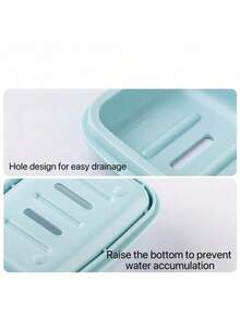 2-Slot Soap Dish, Bathroom Countertop Soap Holder With Drainage Design, Sealed Design Bathroom Accessory - Multicolor - View 6