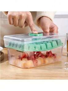 1 Set New Quick Ice Maker With Ejection Device, Homemade Ice Tray With Ice Scoop, Easy Release Small Ice Cube Container, Portable Ice Storage Box - Multicolor - View 7