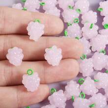 1pc/4pcs Cute & Fashionable Glass Vegetable & Fruit 3D Pendant Charms, Strawberry, Pineapple, Grape, Suitable For Necklace, Earrings, DIY Jewelry Making - Picture - View 67