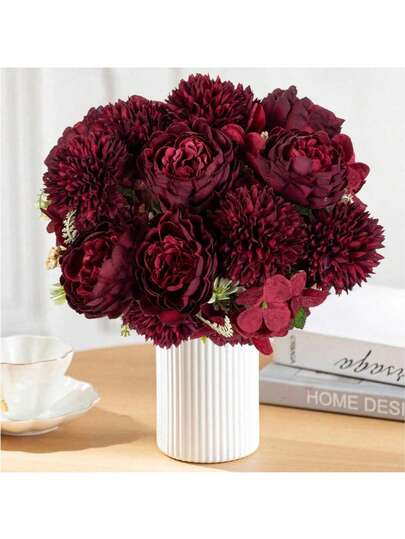 1/2/3pcs Large Artificial Peony Flower Balls, Chrysanthemum Fake Plants, Suitable For Spring Decor, Home Decor, Wedding Decor, Dining Table Decor, Autumn Home Decor, Room Decor, Kitchen Decor, Dining Room Decor