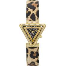 Guess Fame Series Women's Quartz Watch, Leopard Print Leather Strap, Crystal Triangle Case, Fashionable Accessory Versatile Watch, Elegant Elegant Dress Watch For Work, Daily Gathering, Brand Gift With Exquisite Original Watch Box, First Choice For Anniversary Gift GW0504L3 - Gold - View 7