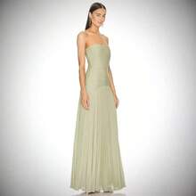 2026 Women Fashion Hot Selling Casual Ribbed Fabric Strapless Pleated Mini Dress European American Style Elegant Party Evening Dresses - 天藍色 - 查看 3