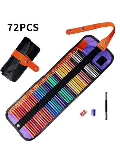 72 Lapices de Colores, con Estuche para Lápices, 1 Sacapuntas, 1 Borrador y 1 Extensor de Lápiz, Lápices de Colores para Principiantes y Profesionales, Lápices de colores ﻿ ﻿