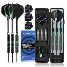 HUANQU 3pcs Professional Dart Set, Full Set Of Professional Hard Darts, Includes 3 Darts + 3 Shafts + 3 Flights + 1 Dart Sharpener + 1 Storage Box, Durable And Shock-Resistant, Perfect For Competition, Practice And Home Entertainment, Holiday Gift - Multicolor - View 4