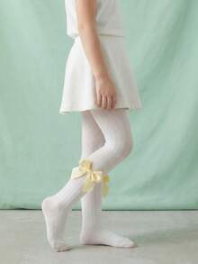 4 PCS Children's Mesh Base Kids Tights For Summer, Girls' Ultra-Thin Bowknot Tights, In A Sweet And Simple Style. Baby Toddler Leggings Socks - Multicolor - View 4