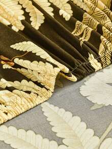 1pc Stretch Full Cover Sofa Slipcover, Leaf Pattern, Modern Polyester Fabric, Machine Washable, Protects Sofa, Dust & Dirt Resistant (Includes 1pc Pillow Cover As Gift) - Olive Green - View 6