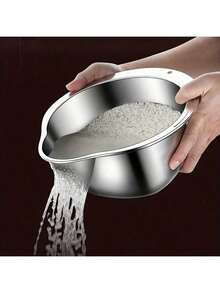 Commercial Grade Stainless Steel Strainer Basket - Large 5.5 Quart Heavy Duty Food Strainer Basket, Rustproof And Dishwasher, BPA, Suitable Pasta, Vegetables, Fruits - Kitchen Tools Home And Restaurant, Catering Utensils| Commercial Grade Kitchen Supplies| Anti-Rust Material, Pasta Draining Sieve - Silver - View 7