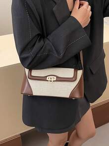 Túi đeo vai dáng baguette thiết kế retro độc đáo dành cho nữ, mẫu mới thời trang tối giản mùa xuân/hè, đa năng, phù hợp đi làm hàng ngày. - màu nâu - Xem 6