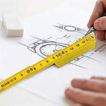 1pc Multifunctional ABS Plastic Folding Ruler, 50cm/19.69in, 10-Fold With Keychain, Compact And Portable, Multi-Purpose Folding Ruler Drawing Tool, Student Measuring Ruler - A - View 3