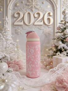 O-Wa Laaa Pink Lace Pattern Vacuum Flask With Straw 32Oz,945Ml, Can Be Used For Outdoor Sports, Heat Preservation Time More Than 24 Hours, Cold And Hot Water Can Be Insulated, Frozen Drinks, Beautiful Appearance, Exquisite Workmanship, Suitable For Camping, Work, Indoor Use.This Gentle And Lovely Color, Combined With The Exquisite Patterns, Will Fill Your Life With A Sweet And Warm Atmosphere. It Is Suitable As A Gift For Birthdays, Halloween, Thanksgiving, Valentine'S Day, Christmas And New Year. - Hồng - Xem 3