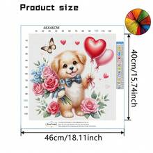 一套 - 可爱的情人节十字绣套件,DIY针线艺术材料,11CT十字绣装饰画,创意手工礼物。完整的家居装饰印花十字绣工艺品,适合家居装饰编织艺术。不含画框。 - 萌寵情人節 - 查看 6