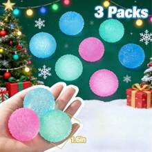 3个/套 逼真水弹球，柔软有趣的猫玩具，适合各种活动和派对，是生日和节日的绝佳礼物，无需电池 - 彩色 - 查看 5