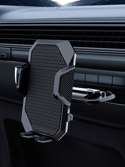 车载CD槽手机支架 – 自动锁定，360°旋转，无需钻孔，防滑设计，适用于4.0-6.7英寸手机，通用兼容及所有智能手机等型号，车载仪表盘配件