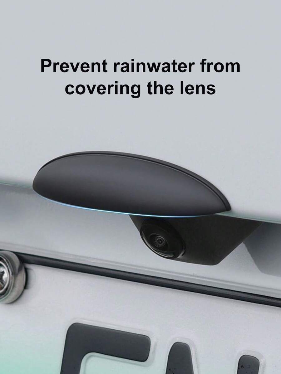 1pc Silicone Rearview Camera Rain Cover - Thickened & Widened, Triangular Design, Frosted Surface, All-Weather Waterproof Accessory, Enhances Visibility In Rain, Universal Fit, No Installation Required - Rain Cover - View 1