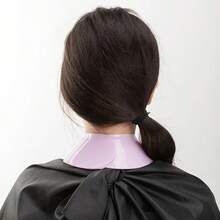1pc Silicone Neck Strap With Reusable Black Haircut Cape, Anti-Hair Shedding Design - Multicolor - View 3