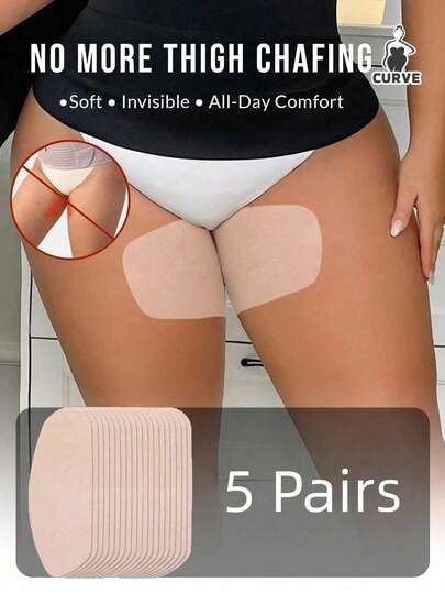 6/1 Pair Plus Size Thigh Chafing Guards, Soft & Breathable, Anti-Chafing Design, Sweat-Proof & Invisible, Unisex, Ultra-Thin Thigh Pads, Suitable For Summer Outdoor Activities, Travel, Running, Fitness And Daily Wear, Lightweight & Comfortable, Skin-Friendly & Easy To Apply, Perfect With Skirts, Shorts And Dresses.