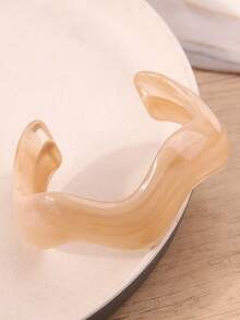 1pc Fashionable European And American Style Acrylic Colorful Jelly Wavy Design Bangle Bracelet, Suitable For Daily Wear, Holidays, Travel, Beach Outfits. Elegant And Timeless Bracelet, Great Gift For Women - Wave-shaped Bracelet - View 13