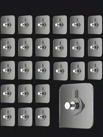 30pcs Self Adhesive Picture Hooks No Drill Heavy Duty Seamless Wall Hangers Damage Free Removable Metal Nails For Photo Frame Poster Painting Artwork Mirror Canvas Home Decor Easy Install Strong Sticky Wall Mount Hanging Hardware Kit