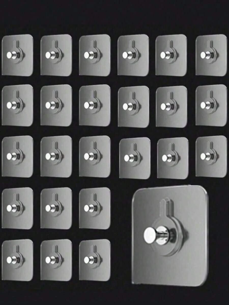 30pcs Self Adhesive Picture Hooks No Drill Heavy Duty Seamless Wall Hangers Damage Free Removable Metal Nails For Photo Frame Poster Painting Artwork Mirror Canvas Home Decor Easy Install Strong Sticky Wall Mount Hanging Hardware Kit - Multicolor - View 1