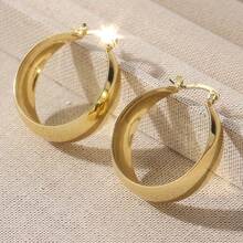Elegant Gold-Tone Earrings, Minimalist Chic Earrings For Women, Versatile Accessory For Daily Life And Holidays - Gold - View 3