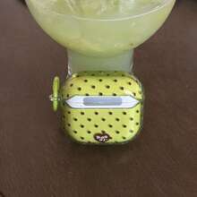 Korean Style Minimalist Translucent Green Polka Dot Hanging Ring Earphone Case Compatible With Airpods Pro 3, New Pro 2, Cute Apple 4 Minimalist 3, Personalized 1/2 Earphone Case - Green - View 11