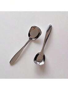 1pc/2pcs/3pcs New Stainless Steel Serving Spoon, Long Handle Catering Spoon, Flat Bottom Spoon, Suitable For Kitchen, Restaurant, Hotel - View 5