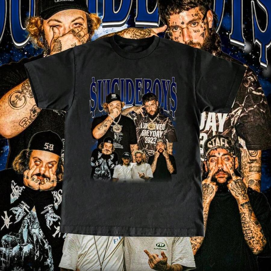 Vintage Uicideboys T-Shirt - Ustomsa G59 Design - Black - View 1