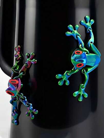 Aimant de réfrigérateur de dessin animé de grenouille | Design articulé mobile amusant, convient pour le réfrigérateur, le chevet, la chaise et le tableau de mémo de bureau | Cadeau de vacances créatif et unique, décoration imaginative, aimant décoratif en plastique durable, aimant nouveau et intéressant