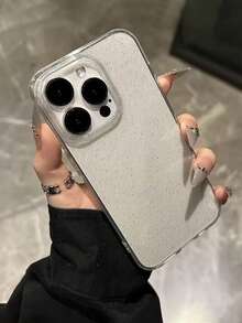 Minimalist Shockproof Thick Glitter Transparent Phone Case, Suitable For IPhone 16 Pro Max/16/16 Pro/16 Plus/15/15 Pro Max/15 Plus 15 Pro/14 Pro Max/14 Pro/14/13 Pro Max/13/13 Pro/13 Pro Max/12/12 Pro Max/12 Pro/11/11 Pro Max/11 Pro Soft Protective Cover - Transparent Glitter - Thickened at the Four Corners - View 2