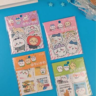 chiikawa 24张/套贴纸，卡通人物，可爱DIY贴纸，适用于手机、行李箱、滑板、冰箱等，防水贴纸，新年礼物，情人节礼物，复活节礼物【随机款式】