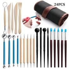 24pcs Pottery Tools Set, Clay Sculpting Carving Modeling Ceramic Making - 24-piece Pottery Tool Set - View 7