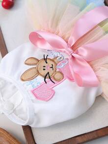 1件宠物服装，可爱浪漫兔子薄纱连衣裙，适合小型犬猫，复活节彩虹兔子服装系列 - 彩色 - 查看 8