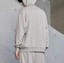 Adidas Áo nỉ có mũ dáng rộng unisex, kiểu dáng thường ngày. - Màu be - Xem 4