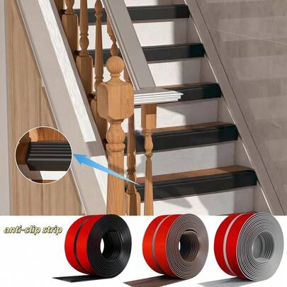 1pc 1m/39.37in Self-Adhesive Vinyl Stair Edge Trim, Molded Rubber Stair Nose Guard, Anti-Slip Protection, Suitable For Indoor And Outdoor Use
