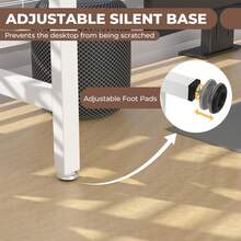 GCCSJ Bookshelf For Desk,2-Tier Desktop Bookshelf - Metal Desktop Bookshelf Organizer,Desk Book Organizer With 3 Hooks & DIY Storage Mesh,Suitable For Office/Game Room/Study/Powder RoomPerfect For Organizing Books, Magazines, Office Supplies(White) - 白色 - 查看 5