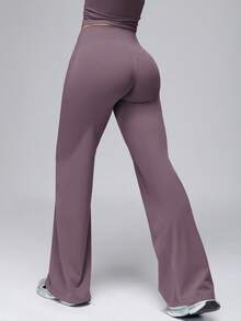 NcmRyu 1件装 女士高腰直筒休闲运动裤 - 紫色 - 查看 7