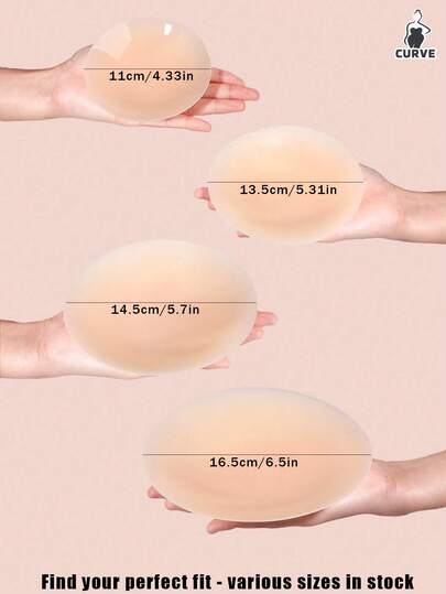 Plus Size Women's Reusable Silicone Nipple Covers, 11cm/13cm/14.5cm/16.5cm Invisible Pasties, Skin-Friendly Breathable Coverage For Wedding, Party, Date, Beach, Music Festival And Daily Wear, Compatible With Backless, Strapless, Swimwear, Camisole And Low-Cut Outfits, Comfortable And Non-Slip For Busty Women