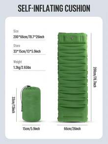 Camping Sleeping Pad Inflatable Camping Mat Pillow Foot Pump Outdoor Camping Pad With Carrying Bag - Multicolor - View 8