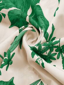 Women's Spaghetti Strap Floral Print Waist Flare Dress With Knit Cardigan Bohemian Print Set Vacation - Green - View 8