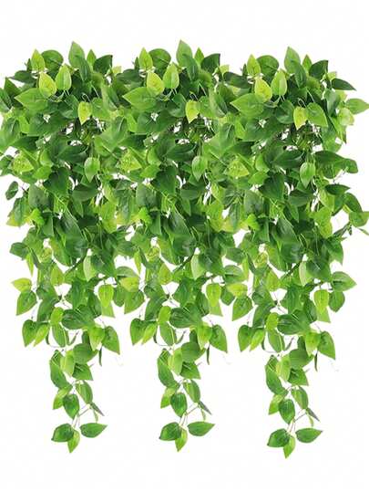 1/2 piezas Guirnalda de hojas de hiedra artificial, colgante de pared de pothos artificial, 1,1 m de largo, hiedra, planta verde simulada, hojas de hiedra artificial colgantes, plantas colgantes verdes, decoración de pared para dormitorio, decoración de boda y fiesta, flor artificial colgante, decoración de plantas artificiales para el hogar/cocina/jardín/comedor/jardín exterior, fondo de follaje colgante, decoración de primavera y verano