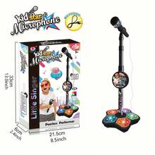 Mikrofon dengan Stand, Cocok untuk Karaoke dan Bermain Musik. Ini adalah mainan edukatif yang membantu perkembangan otak, ideal sebagai hadiah ulang tahun untuk anak perempuan dan laki-laki, juga bagus sebagai set suvenir pesta multi-bagian. - MultiWarna - View 11