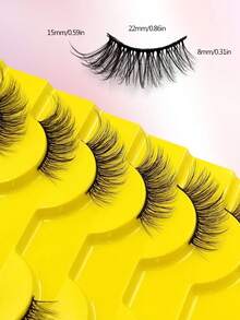 Asiteo 10 Pairs Half Eye Lashes,Natural Look Soft&Fluffy False Lashes,Cat Eyelashes Suitable For Daily Makeup Extensions,Reusable,Party Holiday Gifts And Travel Gifts - Black - View 3