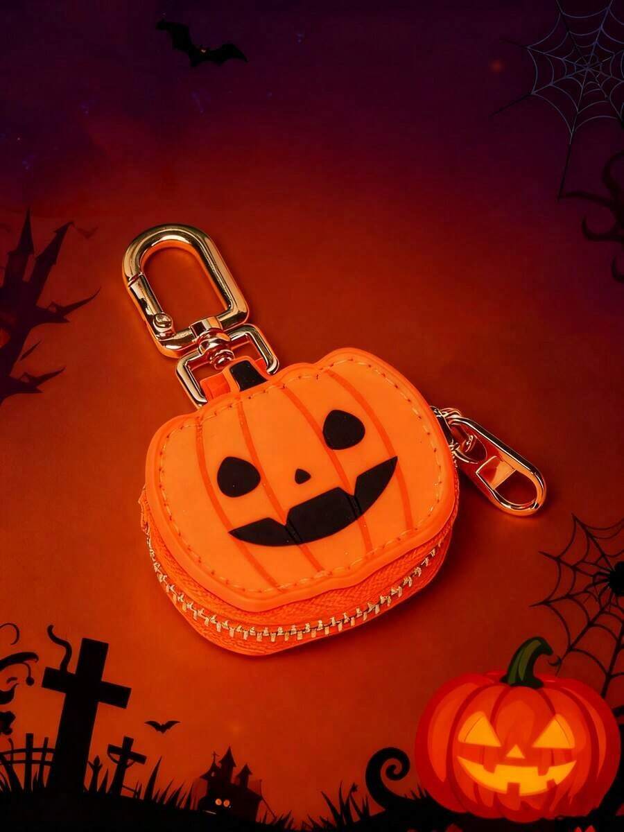 Halloween Coin Purse ​ ​   Keychain Halloween Themed Charm 2026 New Money Pouch  Cute Keychain Mini Pouch Wallet With Zipper Gift For Girl Women For Women Wallet Mini Wallet Purse Wallet Coin Wallet Trick-Or-Treat Coin Bag ​ ​   Spooky Season Wallet ​ ​ ​ ​ Little Pumpkin Wallet ​ ​   Spider Web Pattern Zipper Coin Bags Halloween Gifts - KB447-蜘蛛網 - 查看 1