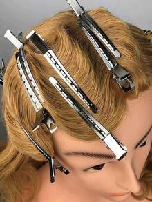 50张烫发纸/100张染发隔离纸，10个鳄鱼夹，专业美发沙龙套装 - 白色 - 查看 4