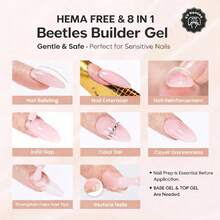 Beetles Builder Gel For Nails-Cover Nude Translucent 8 In 1 Nail Thickening Strengthening Building Apex - Builder Gel Kit HEMA Free - 查看 4