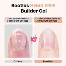Beetles Builder Gel For Nails-Cover Nude Translucent 8 In 1 Nail Thickening Strengthening Building Apex - Builder Gel Kit HEMA Free - 查看 2