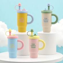 Bình giữ nhiệt bằng thép không gỉ dung tích lớn có tay cầm, bình nước văn phòng có ống hút, cốc trà phù hợp cho cả nam và nữ, cốc cà phê du lịch cách nhiệt chân không bằng thép không gỉ có thể tái sử dụng, cốc đựng đồ uống cách nhiệt chống rò rỉ. - Nhiều màu - Xem 6