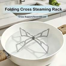 1pc/3pcs Unique Style Steamer Rack, Stainless Steel Steamer Rack, Kitchen Steamer Accessories, Suitable For Air Fryer, Soup Pot, Pressure Cooker, Round Cake Pan, Oven, Stainless Steel Baking Cooling Steam Grill - View 4
