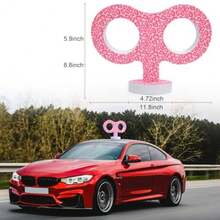 3D Car Wind Up Key Cute Clockwork Decoration For Back Of Car Roof EVA Wind Up Key Fit For All Vehicles WallandWindowandDoor Decoration Pink Leopard - Pink Leopard - View 7